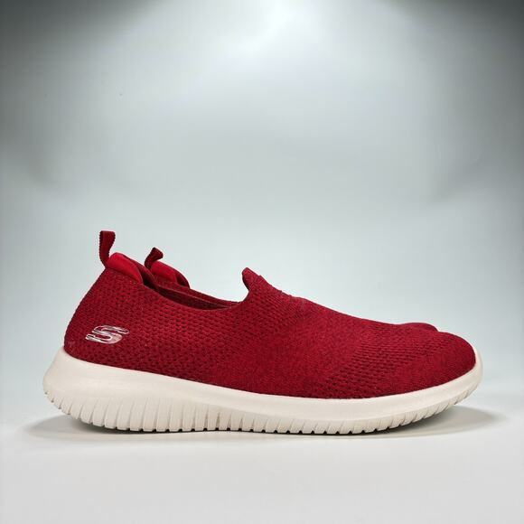 Skechers Ultra Flex Red Slip On Comfort Walking Shoes 13106 Women’s Size 8.5 - Picture 1 of 11